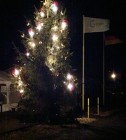 Kerstboom op de camperplaats in Goch.