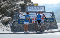 Op de Galibier, na een korte, zware klim.