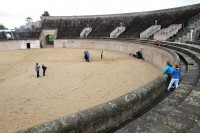 De nagebouwde Romeinse arena.