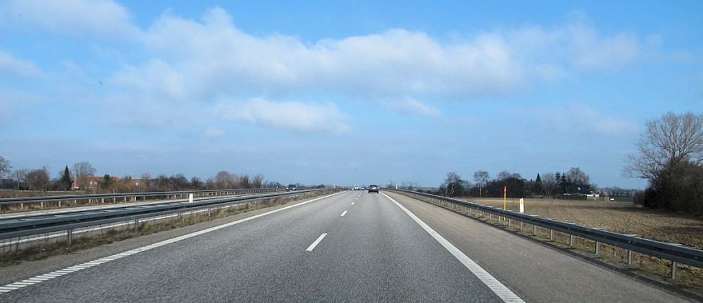 Rustig en mooi weer tijdens onze rit door Denemarken.