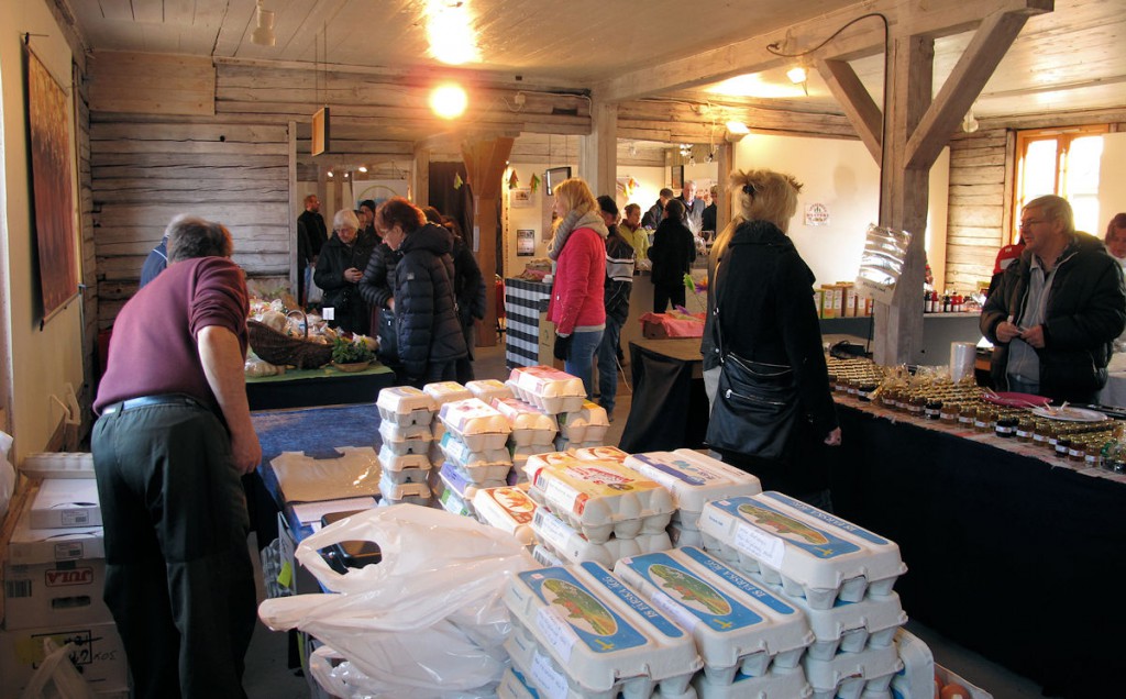 De markt binnen, in het gebouw,