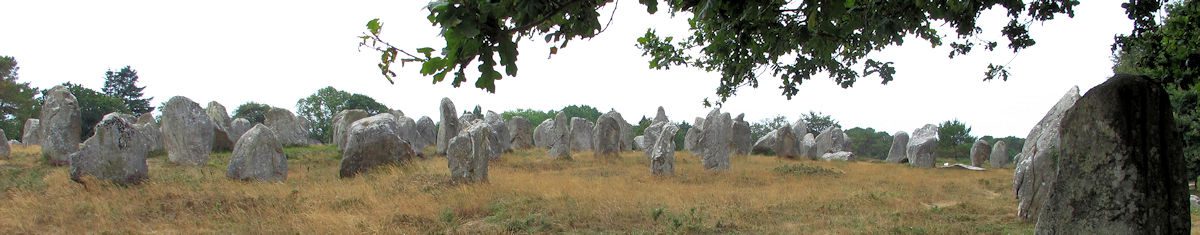 Allemaal menhirs. Zullen we er eentje meenemen voor thuis, in de tuin?