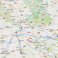 Onze route over de Veluwe naar Uden, keurig bijgehouden door APRS.