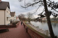 De stadsmuur langs de Donau in Ulm.