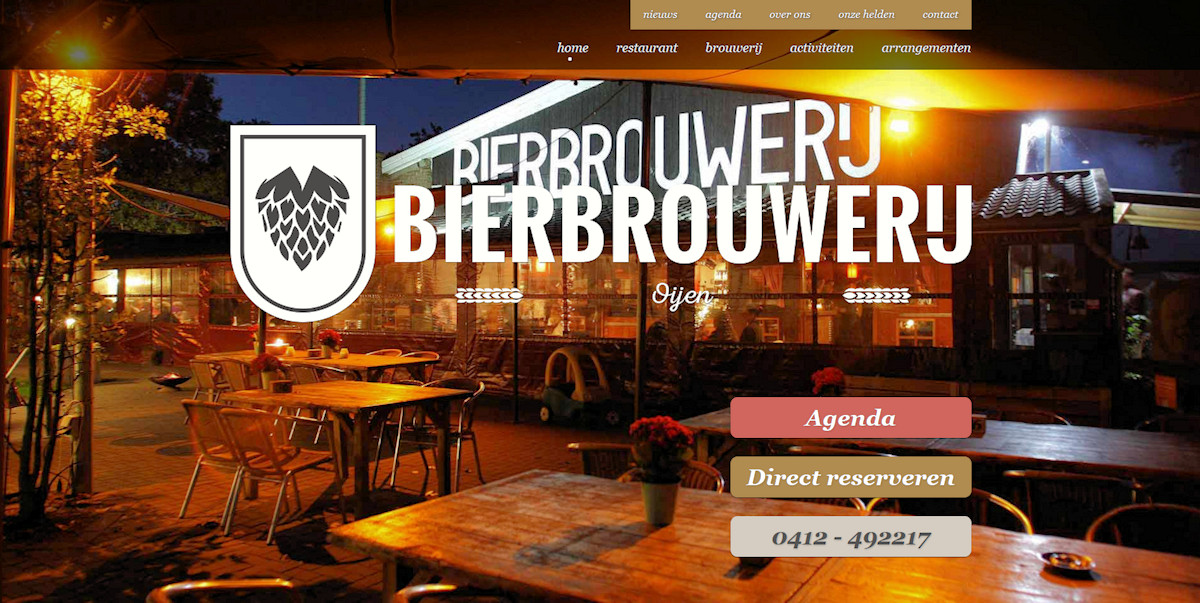 Stemmige foto, de voorkant van de website van de brouwerij.