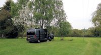 Op camping hillcrest bij het dorpje Whiteparish.