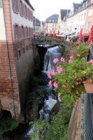 De waterval van de Leuk in het centrum van Saarburg.