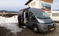 Op de camperplaats in Oberstdorf.