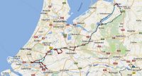 De volledige route naar schiedam en Krimpen.