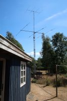 Antennes in de tuin van Maarten, PD2R/OV1T in Saeby.