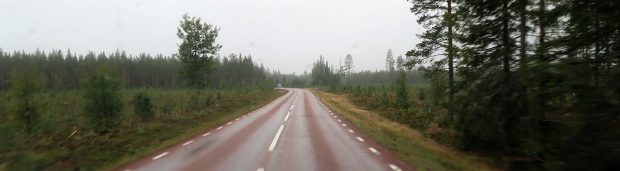 Grijs en veel regen vandaag, onderweg op de E45...