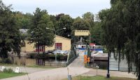 De brug bij Haverud, links hiervan i de camping. We staan op 30m van de brug.