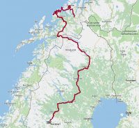 De gereden route in week 5. Van dinsdag t/m zondag (maandag ontbreekt).