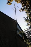 Het huidige mastje met antennes.