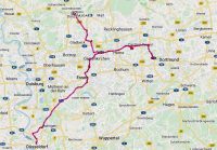 De route van Düsseldorf via Essen naar Dorsten.