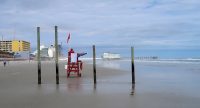 Het auto-vrije gedeelte van Daytona Beach.