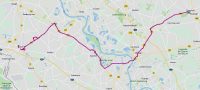 De route van vandaag: Goch, Kalkar, Xanten, Weser en Raesfeld.