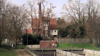 Het 'Altes Wasserwerk Wesel', alleen van een afstandje te bewonderen.