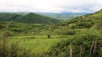 een plaatje onderweg van het landschap in de Auvergne.