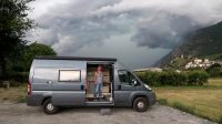 Slecht weer op komst op de camperplek in Saillon!