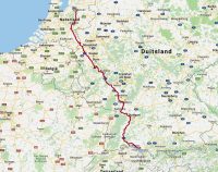 De route terug, van de Bodensee naar Kampen. Die uitstulping onder Bonn is het Ahrdal.