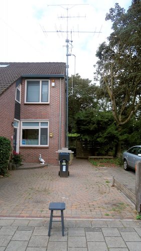 Voor het strijken moeten de antennes haaks op de muur staan, richting noord.