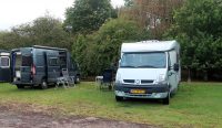 Op de camping in Marston Moretaine.