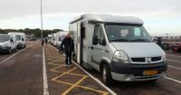 In de rij voor de boot van 09.15 uur naar Hoek van Holland.