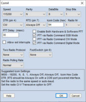 Set-window van N1MM Configurer.