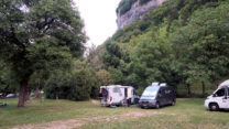 Op de camping in Baumes-les-Messieurs.