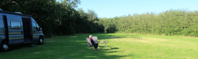 Op het campingkje (geen douches!) van Benny Jacobsen.