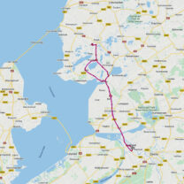 De route heen-en-weer naar IJlst.