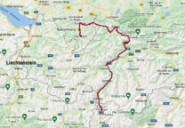 De route van Oberstdorf door Oostenrijk naar Italië.