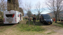 Op de camperplaats in Panicale.